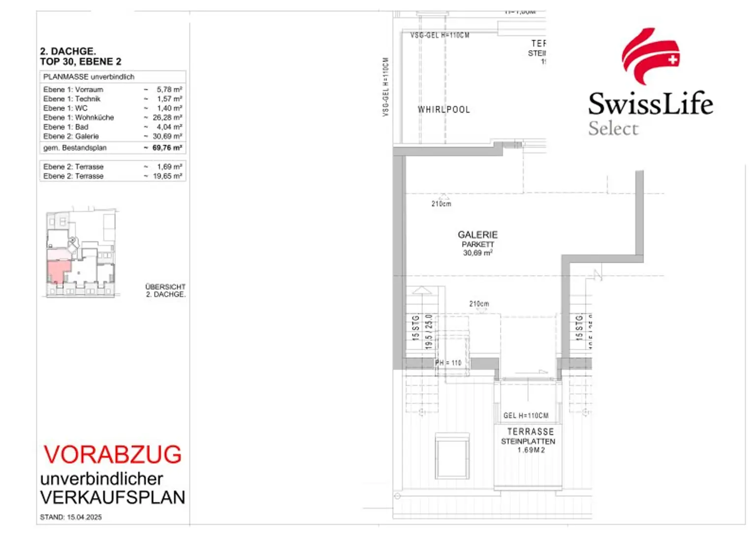 2-3 Zimmer mit Pool und Weitblick in die City