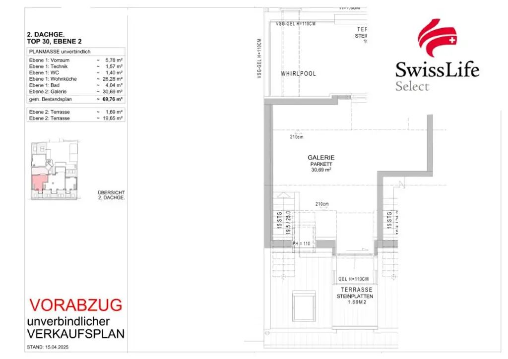 2-3 Zimmer mit Pool und Weitblick in die City