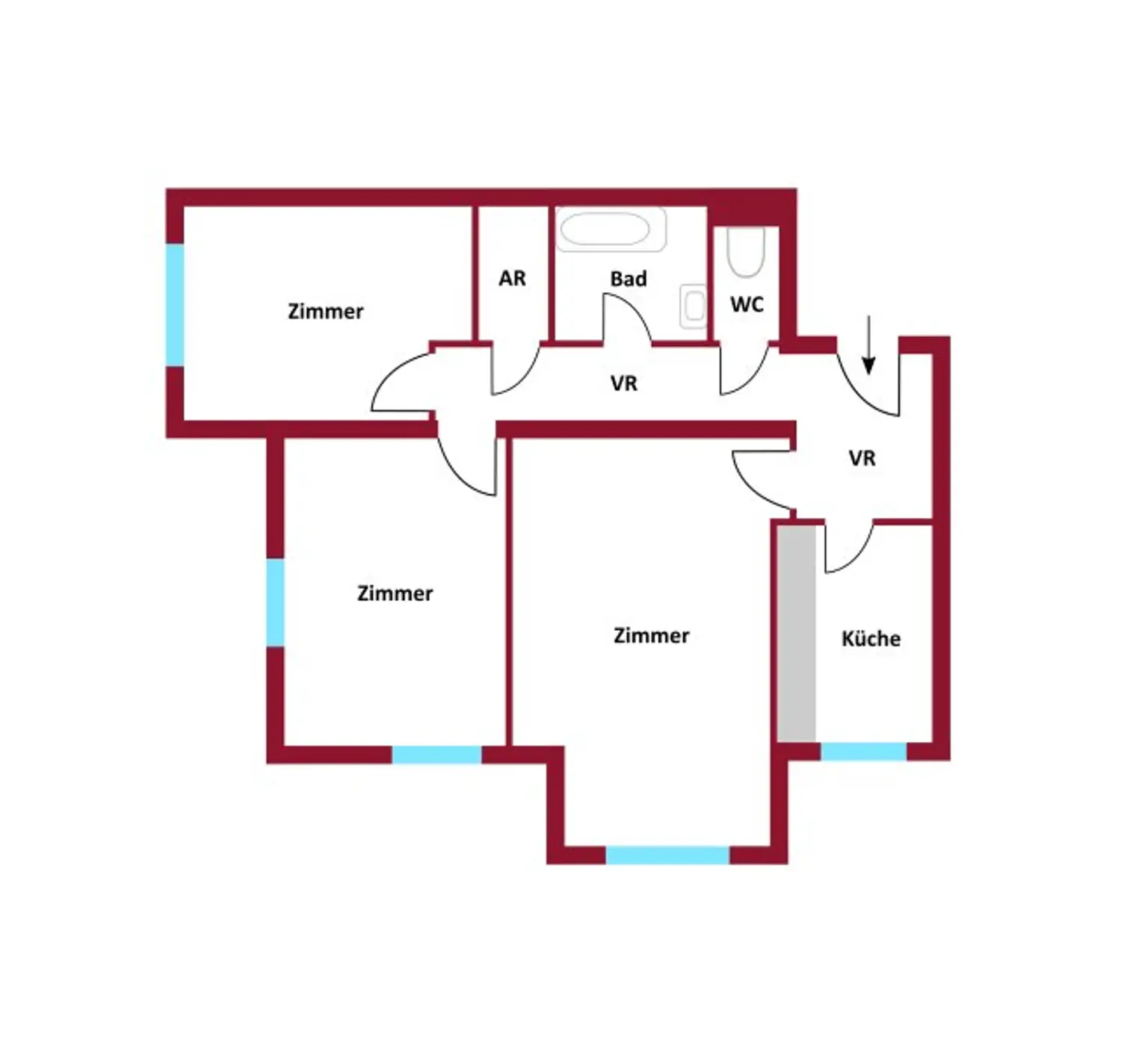 Charmante 3-Zimmer-Wohnung in Grün- Ruhelage - gepflegt und bezugsbereit
