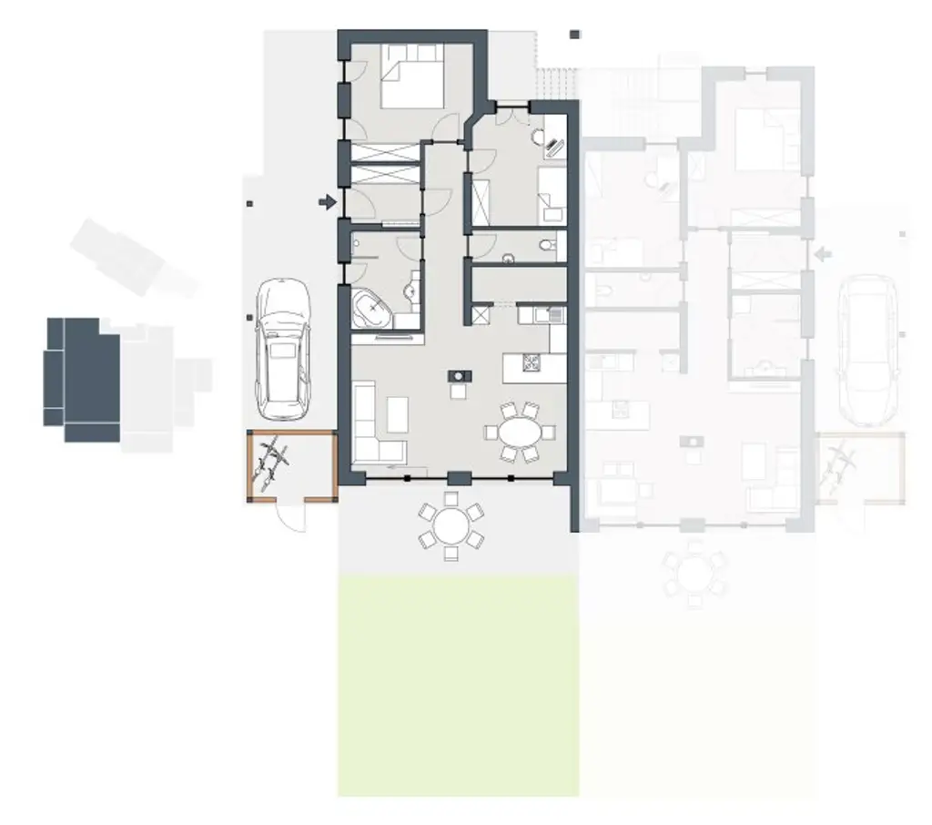 Grundriss Wohnung Erdgeschoss Top1