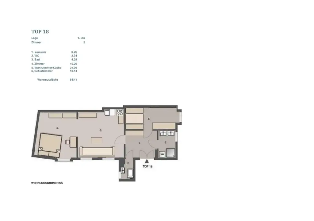 Altbau-Cityapartment komplett hofseitig & ruhig – sofort bezugsfertig | 3 Zimmer