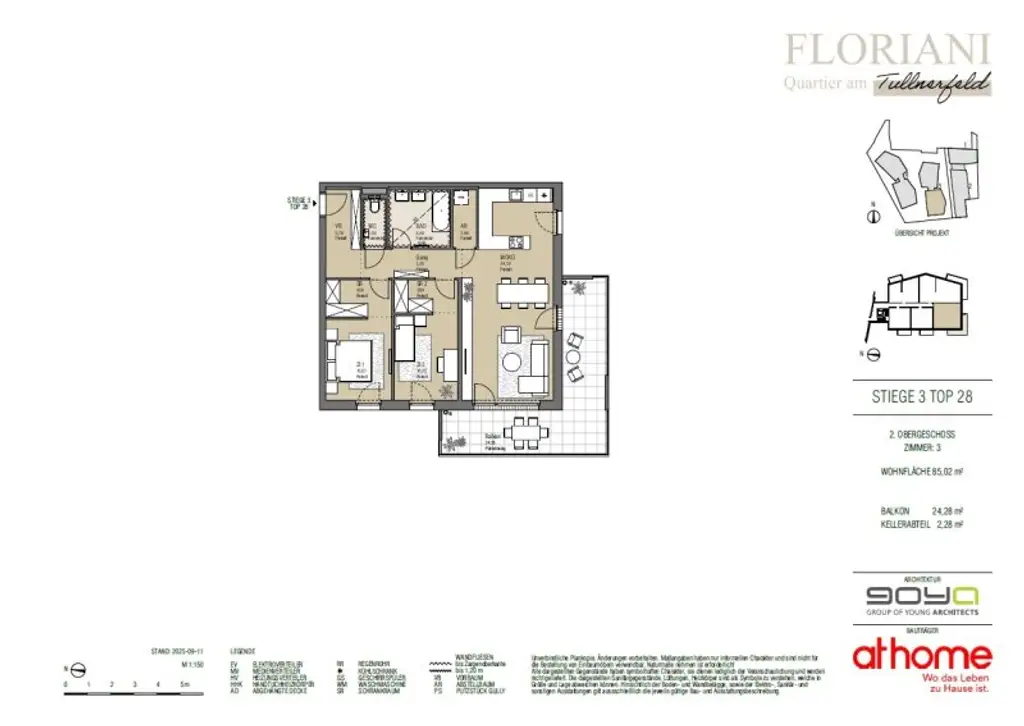 FLORIANI – Quartier am Tullnerfeld - 3 Zimmer mit toller Außenfläche und perfekter Ausrichtung (S/W)  - Bahnhof Tullnerfeld in der Nähe