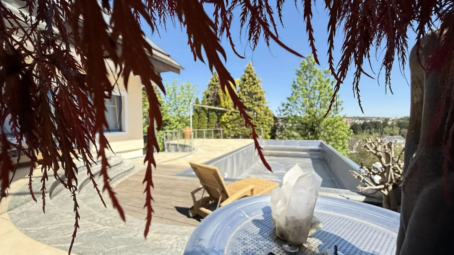 Blick Edelstahl Infinitypool