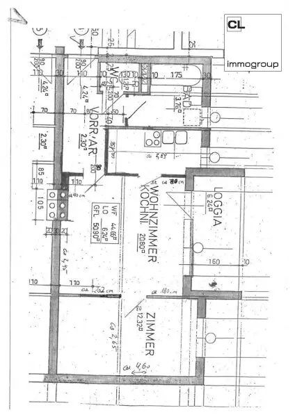 Grundriss der Mietwohnung in Mondsee