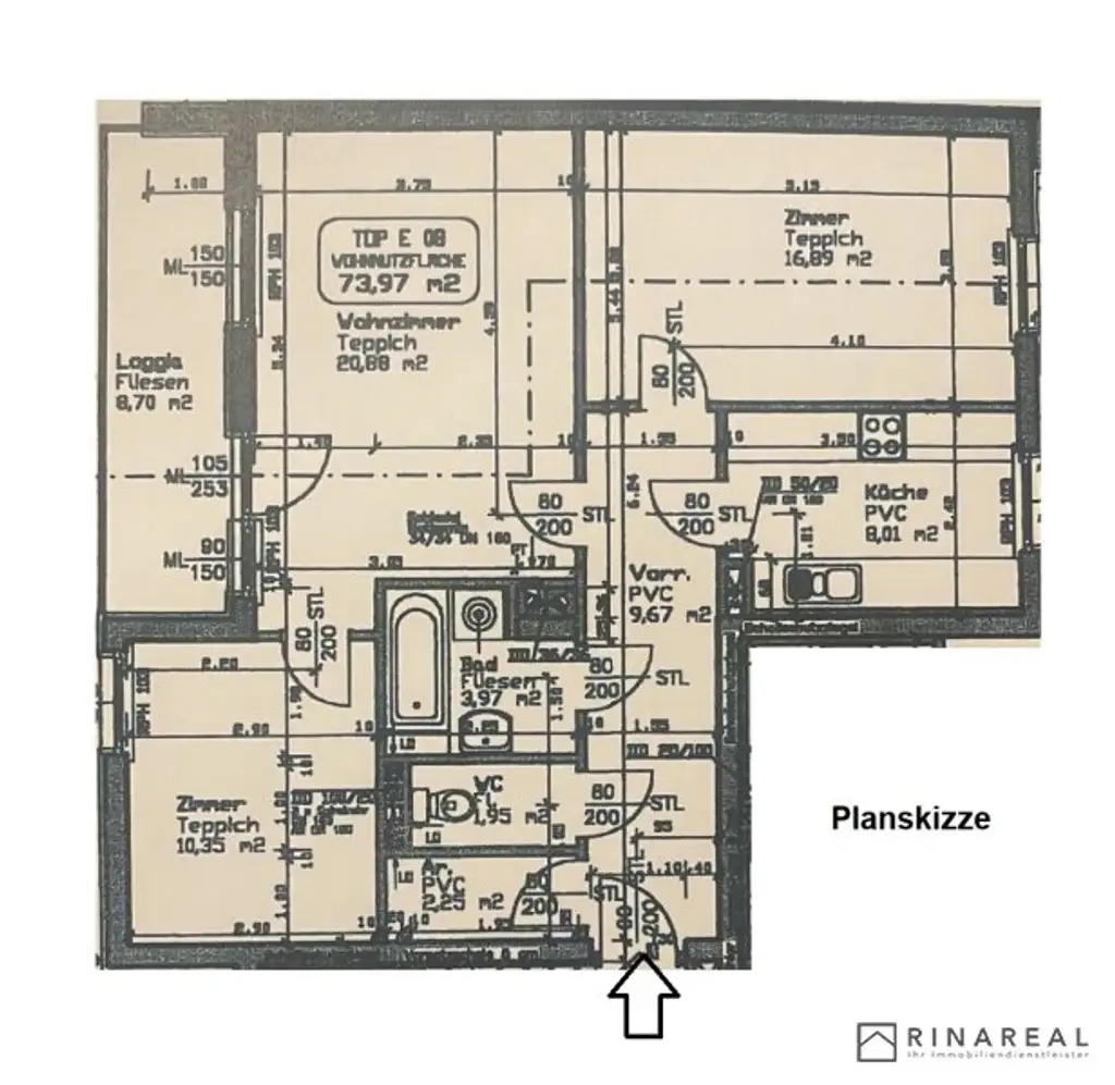 VOLKSBADGASSE | 3 Zimmer Wohnung mit Loggia | renoviert 2020 | zzgl. PKW-Stellplatz