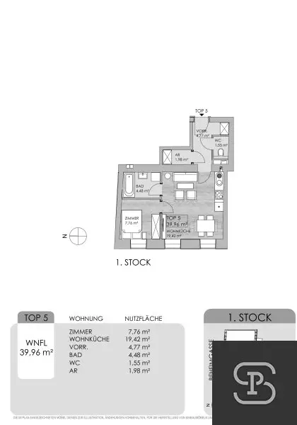 Anlage: Vermietete 40m² Wohnung mit Einbauküche im renovierten Altbau - 1170 Wien