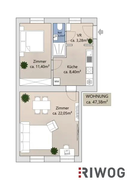U-Bahn- und Marktnähe | 2-Zimmer-Altbauwohnung mit hofseitigem Schlafzimmer & Einbauküche | sofort bezugsbereit