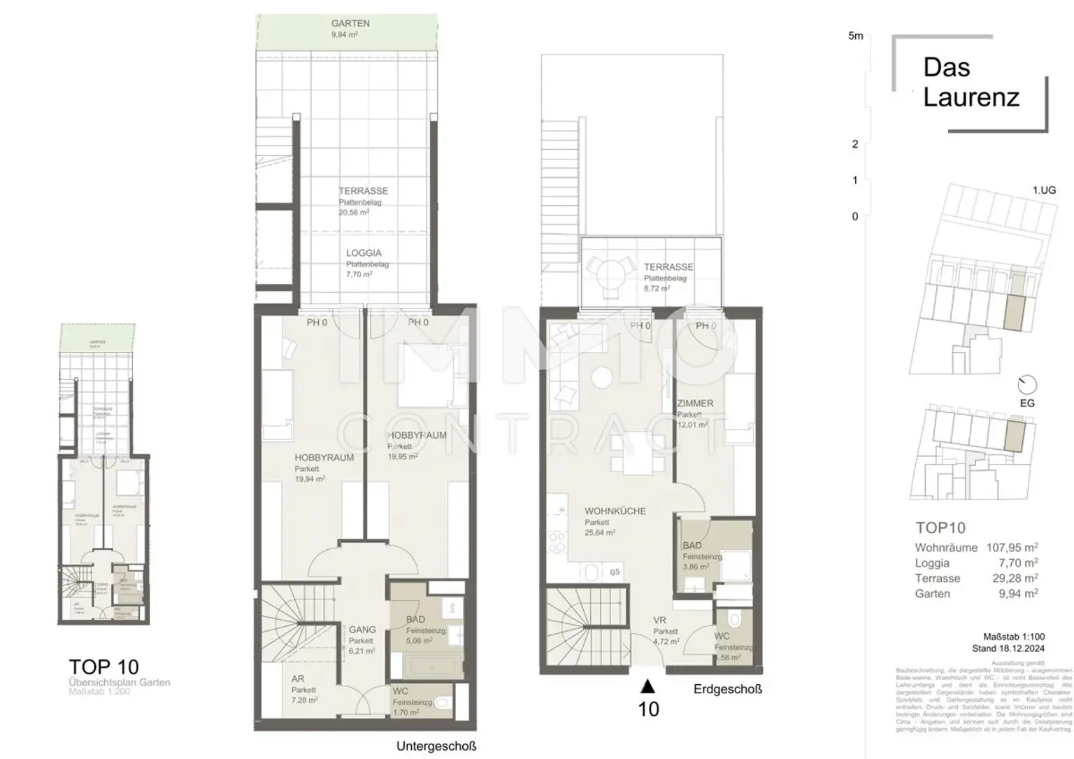 - 4 Zimmer Gartenwohnung+2 Bäder = DAS LAURENZ = Townhouse - ERSTBEZUG 3 bedroom apartment+garden