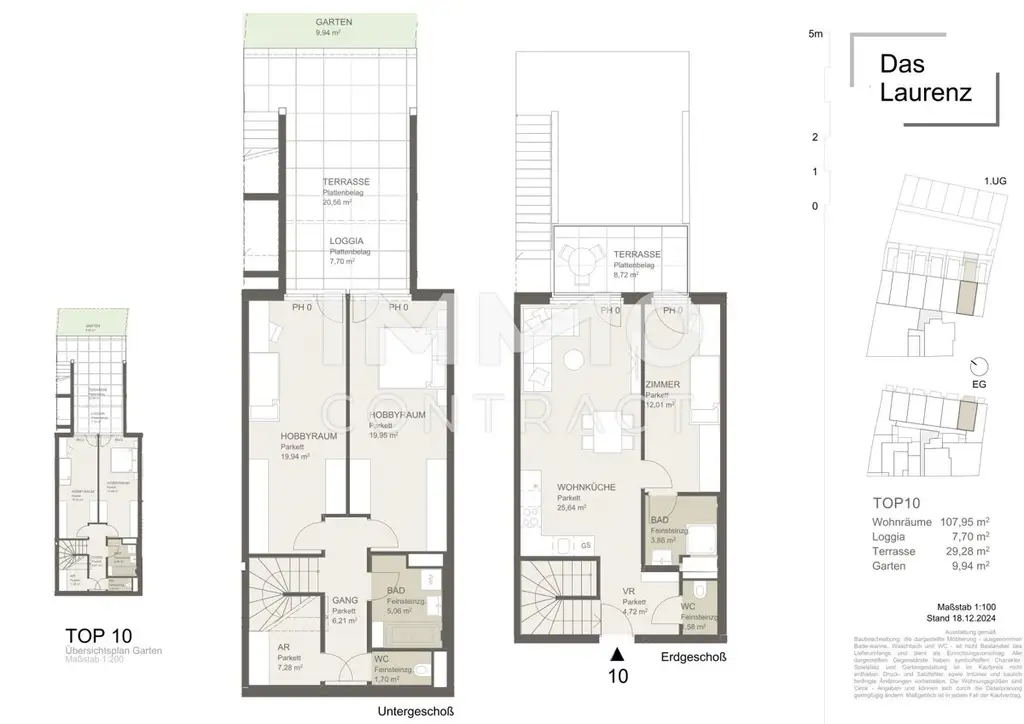 - 4 Zimmer Gartenwohnung+2 Bäder = DAS LAURENZ = Townhouse - ERSTBEZUG 3 bedroom apartment+garden