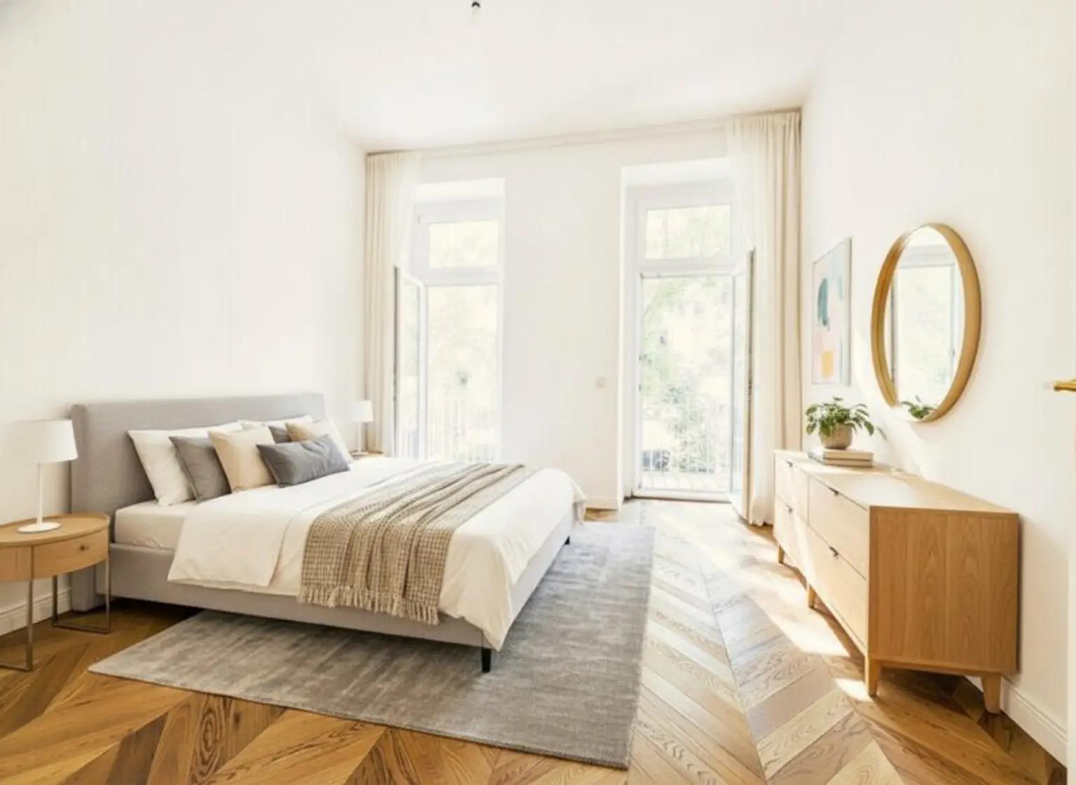 Visualisierung - Schlafzimmer mit Balkon