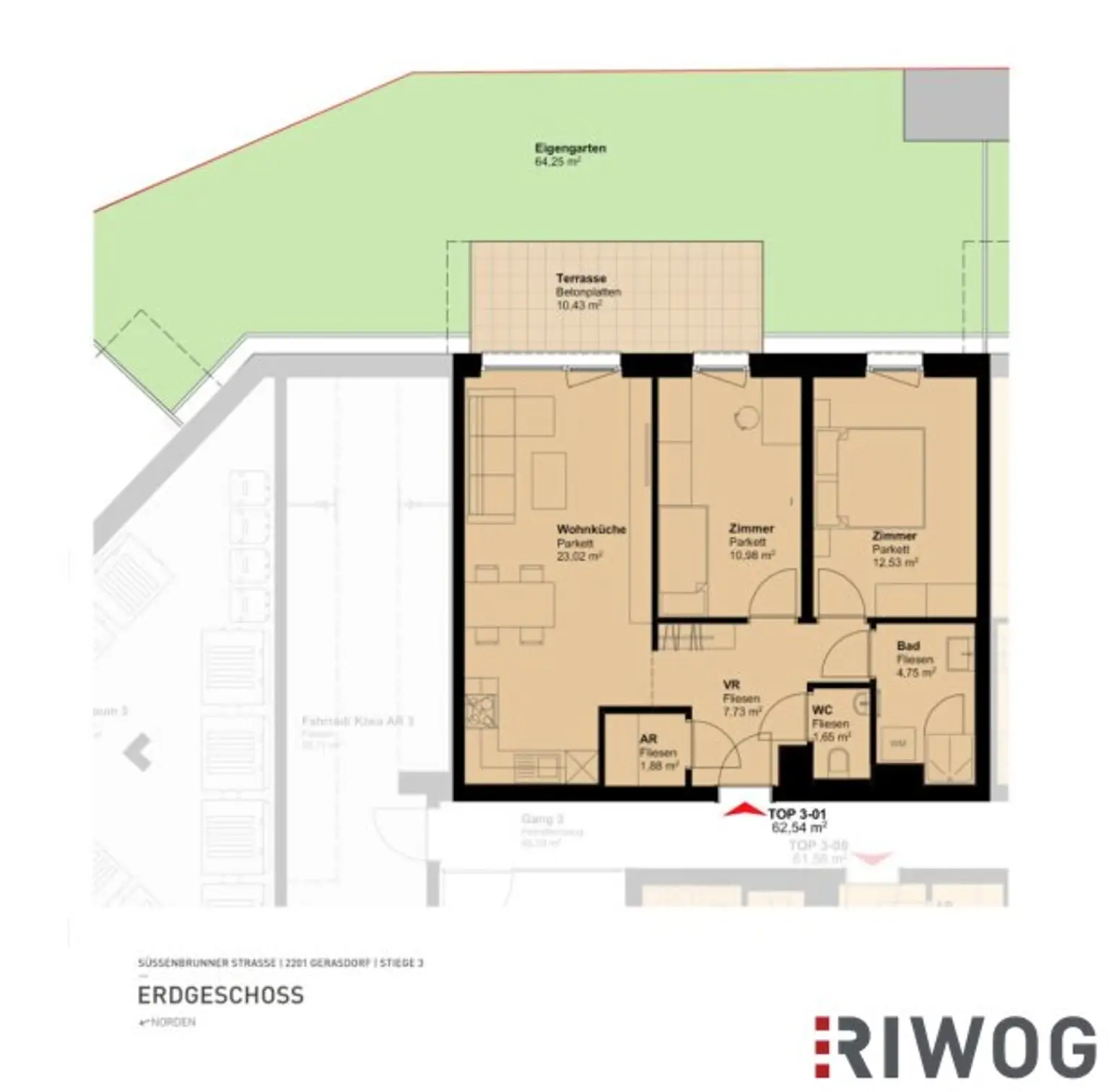 Gartenparadies - 3 Zimmer inkl. Eigengarten - Erstbezug - Gerasdorf bei Wien