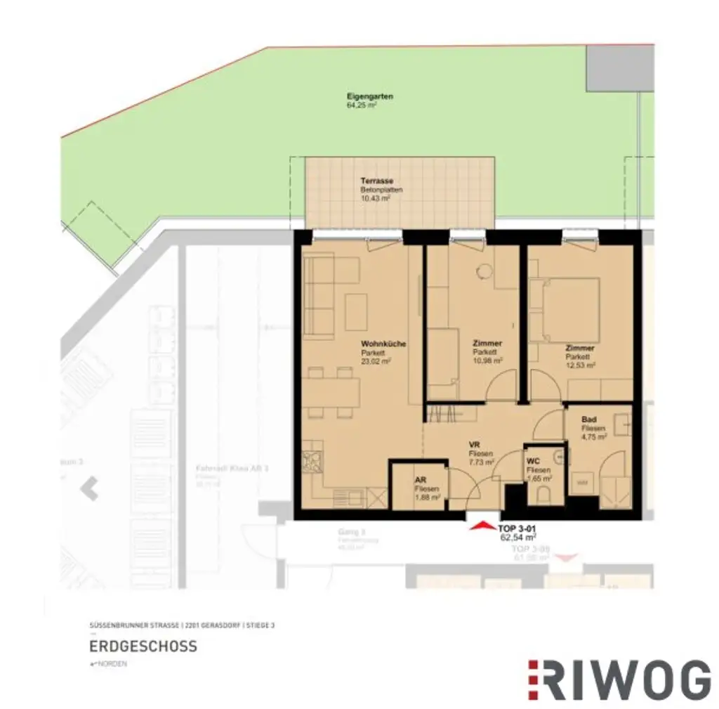 Gartenparadies - 3 Zimmer inkl. Eigengarten - Erstbezug - Gerasdorf bei Wien