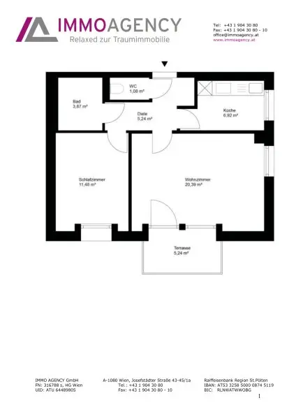 Ruhige 2-Zimmer Wohnung mit Grünblick, Terrasse + 2 Garagenplätzen