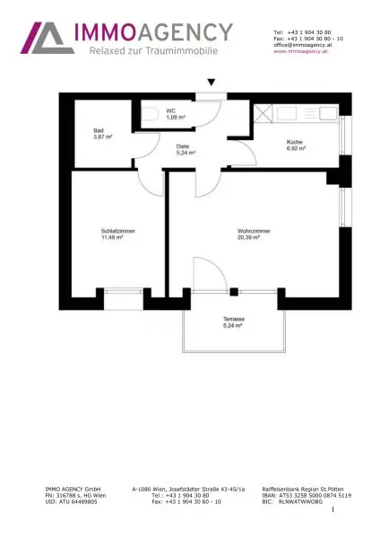 Ruhige 2-Zimmer Wohnung mit Grünblick, Terrasse + 2 Garagenplätzen