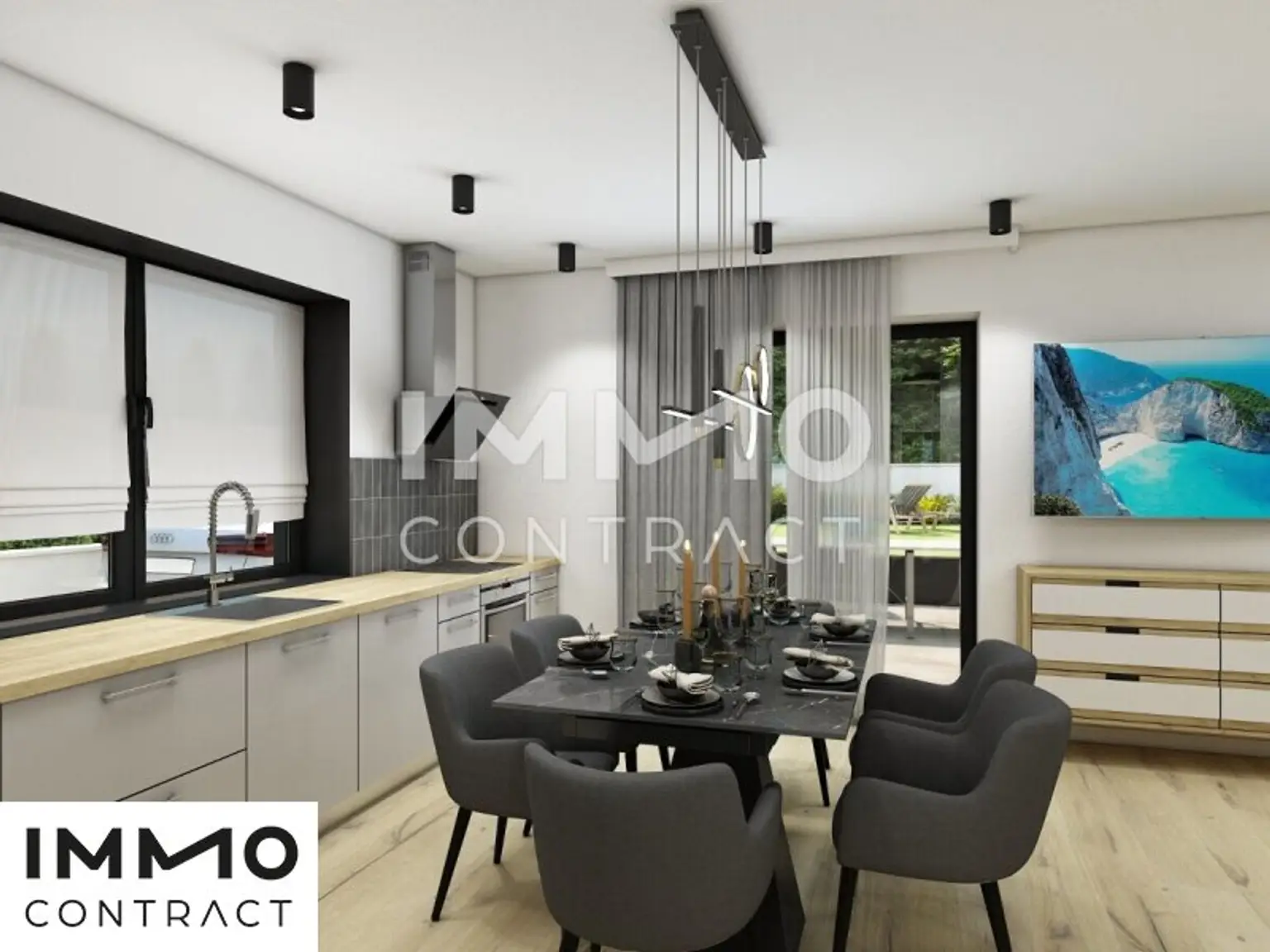 Essbereich mit Küche