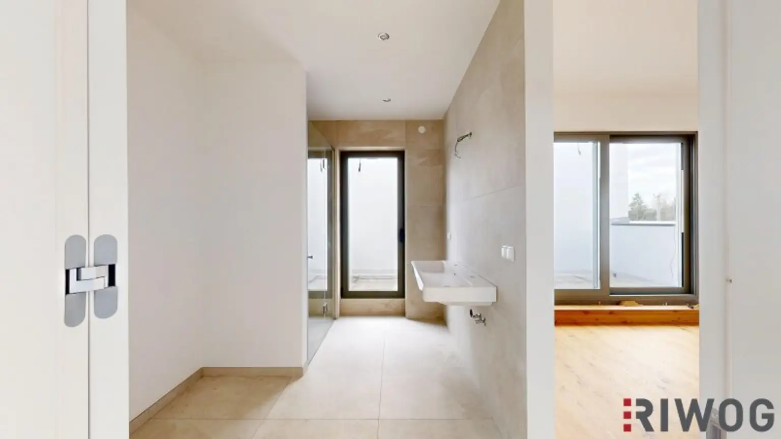 Schlafzimmer mit Badezimmer