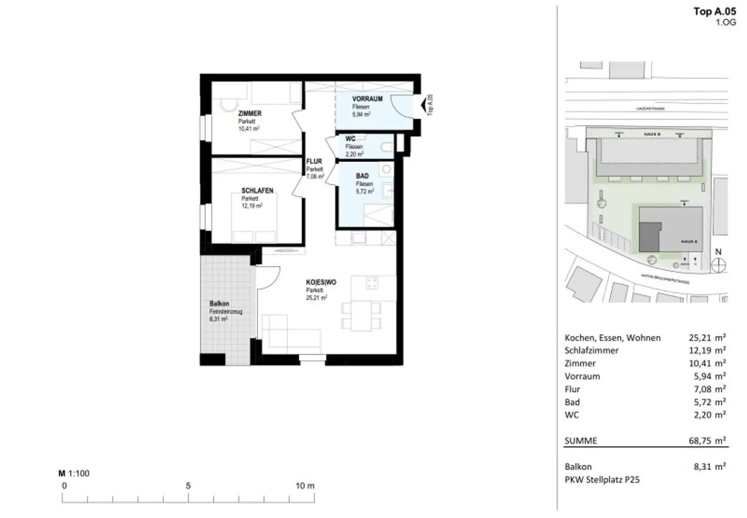 Süd-westseitige Terrassenwohnung Top A.05 - Neubauprojekt SCHÖN | DORF | BLICK