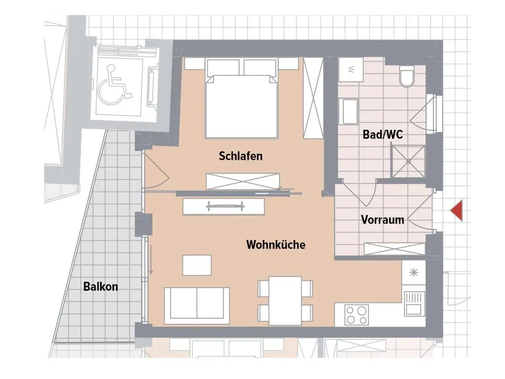 BAUBEGINN ERFOLGT! Neubauprojekt in Ruhelage in Gösting! Ca. 42m² 2-Zimmerwohnung mit Westbalkon!