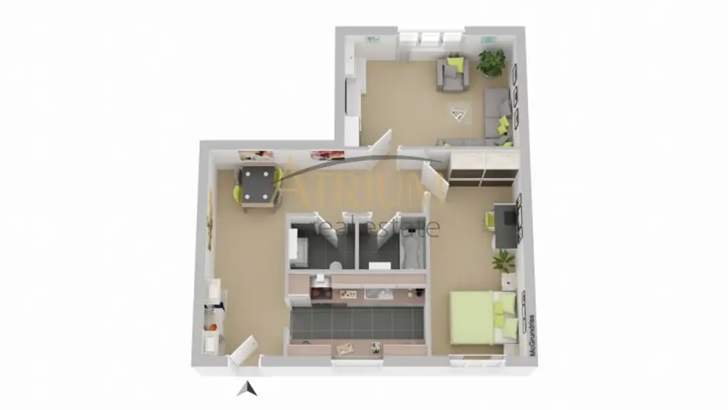 Helle 2-Zimmer-Wohnung mit Lift, Klimaanlage und Ruhelage