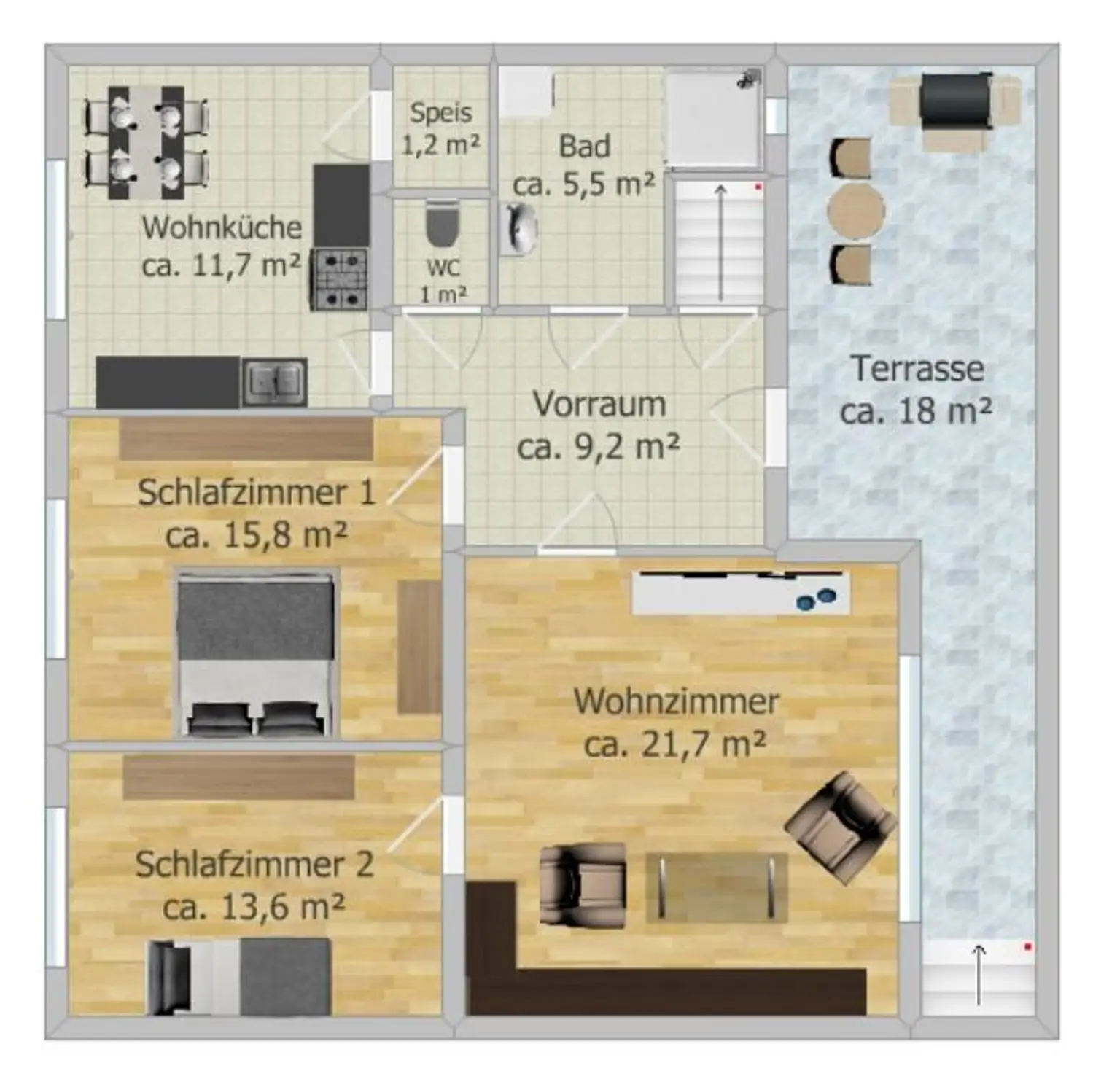 Einfamilienhaus mit Keller, Loggia, Garage und Garten, nur 300 Meter zum Neufelder See