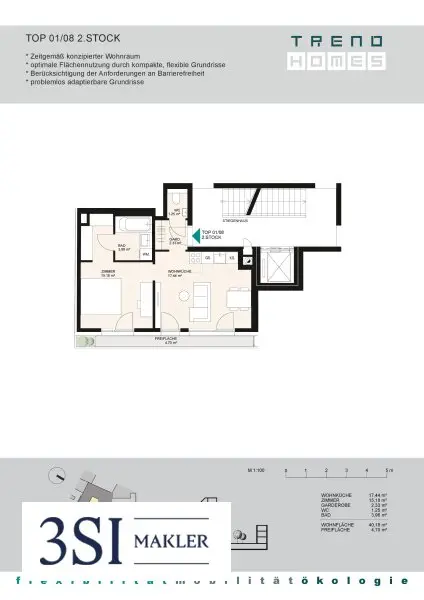 Helle 2-Zimmerwohnung mit südwestseitigem Balkon - in Top-Lage des 9. Bezirks