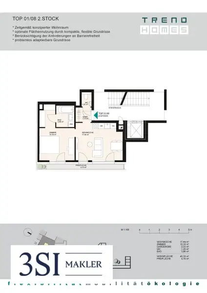 Helle 2-Zimmerwohnung mit südwestseitigem Balkon - in Top-Lage des 9. Bezirks