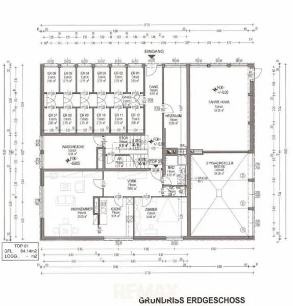 Grundriss Wohnhaus - Erdgeschoss