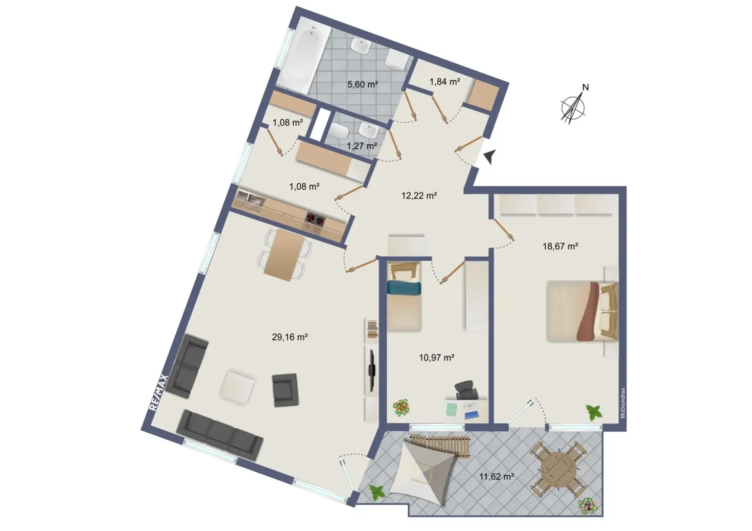 Geräumige 3-Zimmer-Wohnung mit großem Balkon in Graz/Gösting