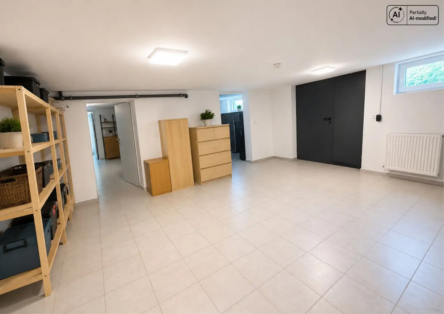 Kellerraum 3 mit großem Ausgang in den Garten