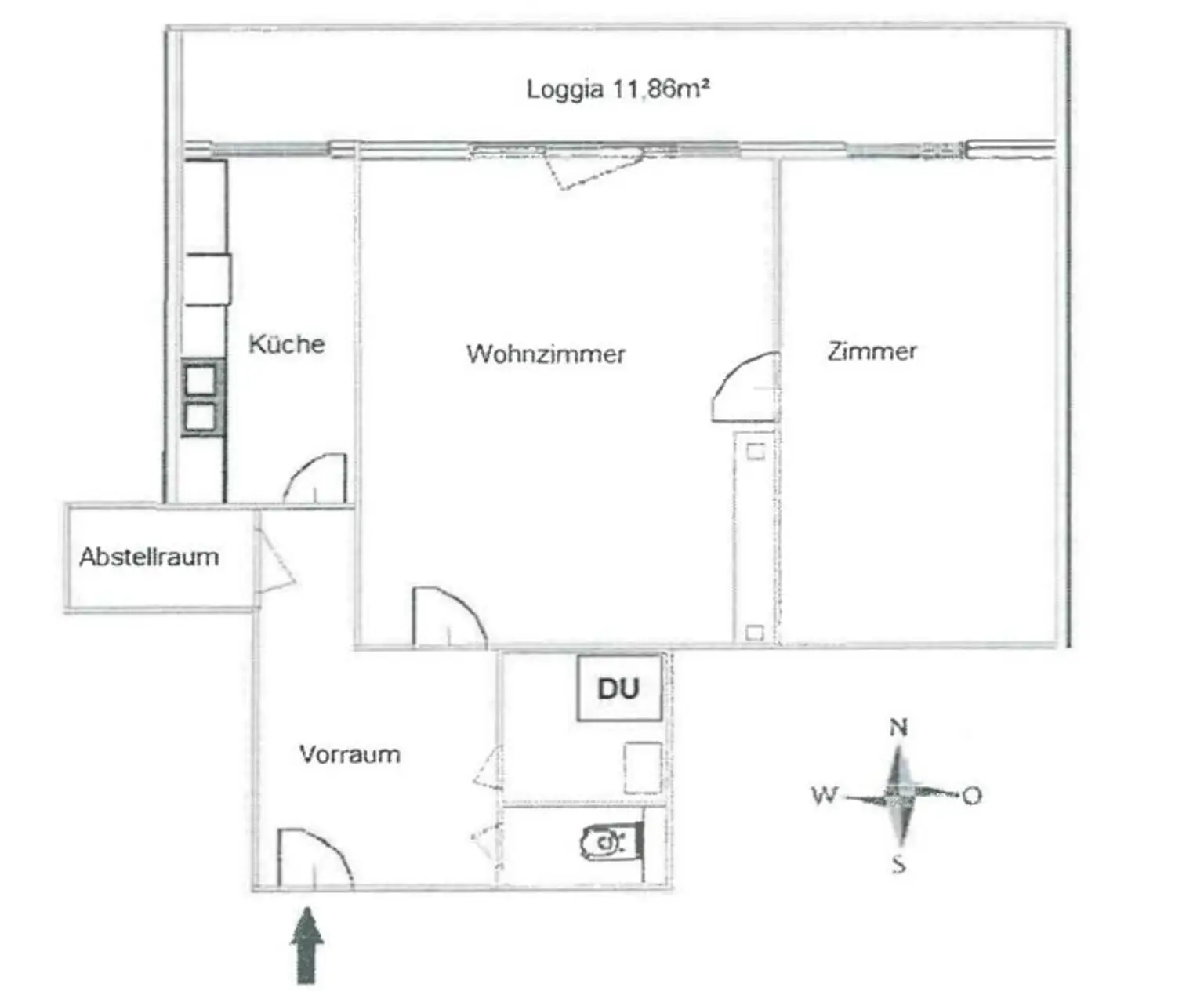Sanierungsbedürftige 2-Zimmer Wohnung mit Loggia und idealer Verkehrsanbindung - Nähe U6 Dresdner Straße!