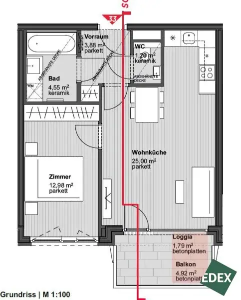 Schöne 2-Zimmer-Wohnung mit Balkon in 1050 Wien