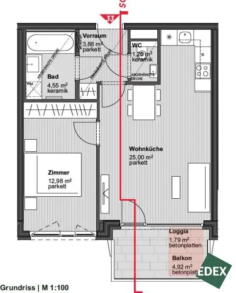 Schöne 2-Zimmer-Wohnung mit Balkon in 1050 Wien