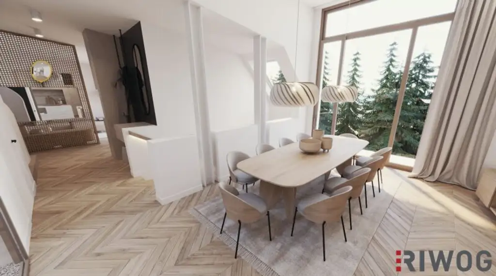 3,7m Raumhöhe im DG, Garage mit 2 Stellplätze, Atrium, Aufzug in die Wohnung und 360° Dachterrasse