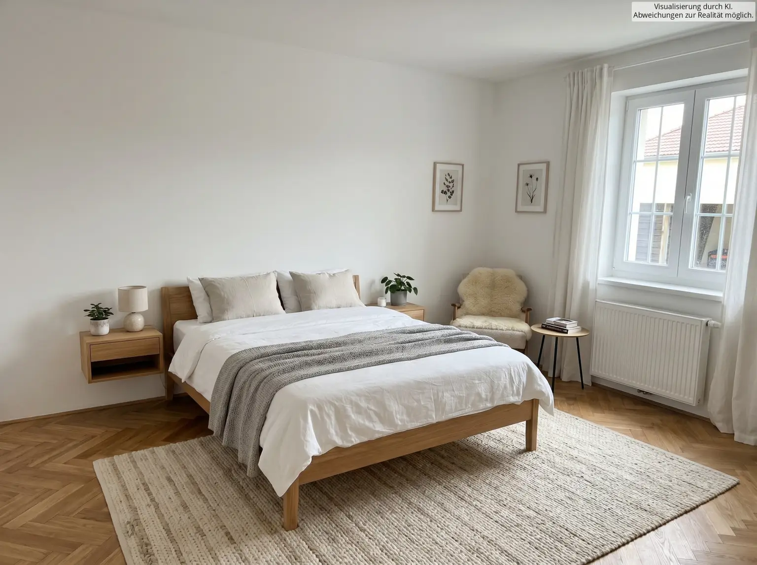 Schlafzimmer visualisiert mit KI
