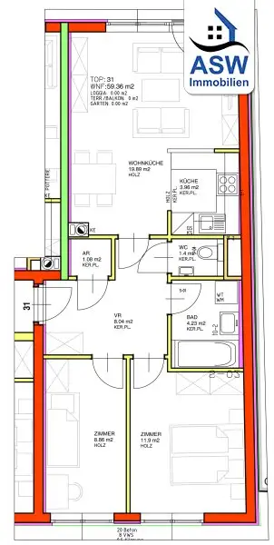 perfekt aufgeteilte 3-Zimmerwohnung in zentraler Lage (befristet vermietet)