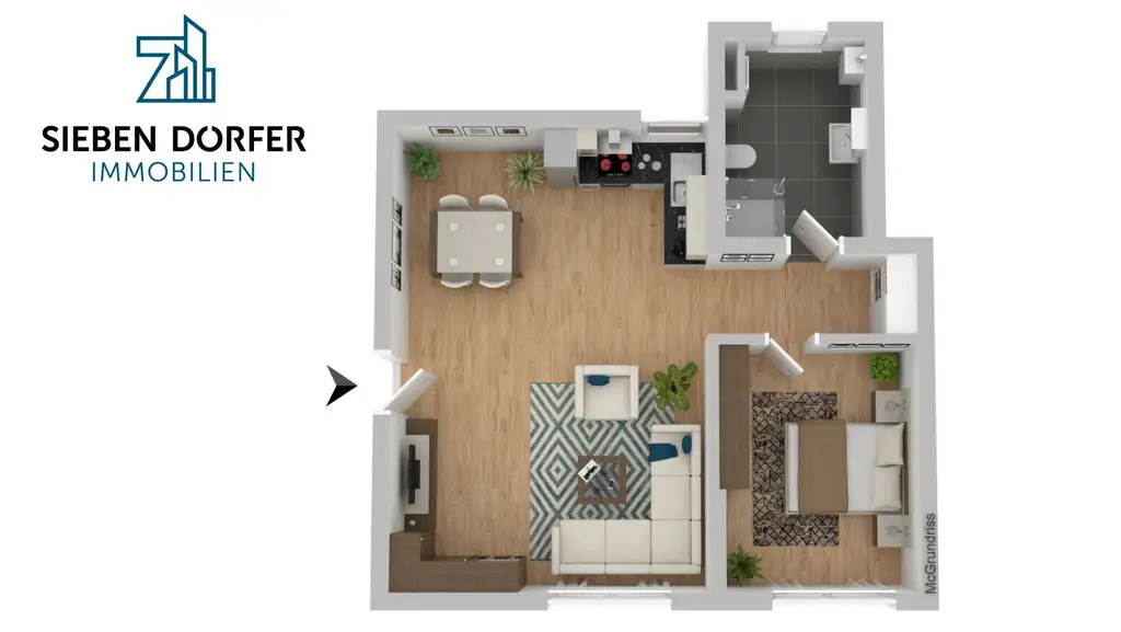 Befristet vermietete, helle 2-Zimmer Neubauwohnung im EG! Provisionsfrei!