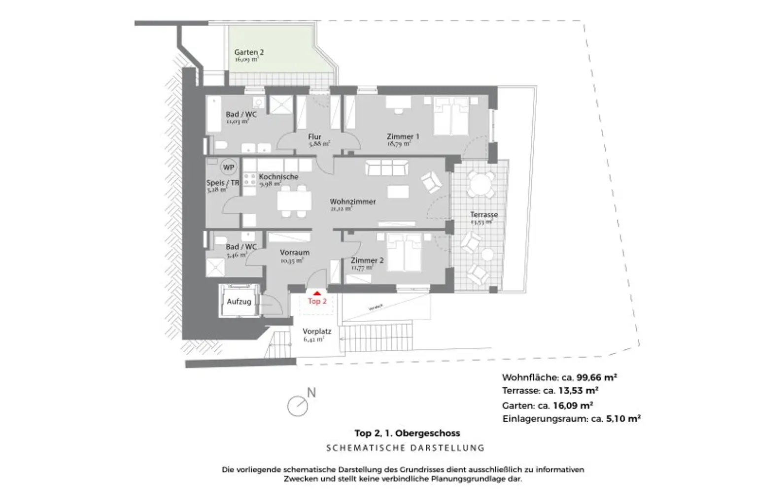 Hill Side – One Nine Six - Top 2 "Elegante Wohnung  mit Terrasse und kleinem Garten"
