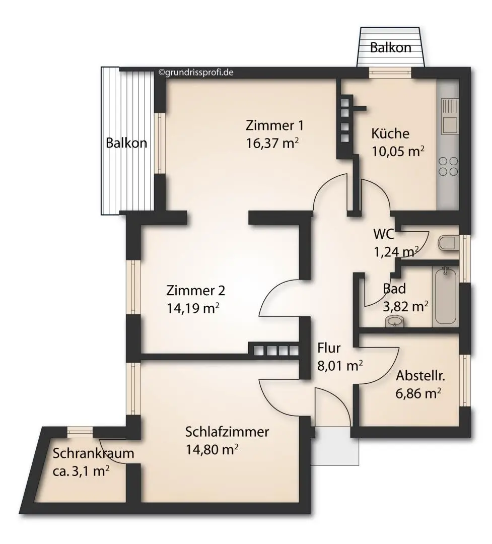 TOP für Investoren & Familien - 3 Z-Wohnung mit Gestaltungsfreiraum