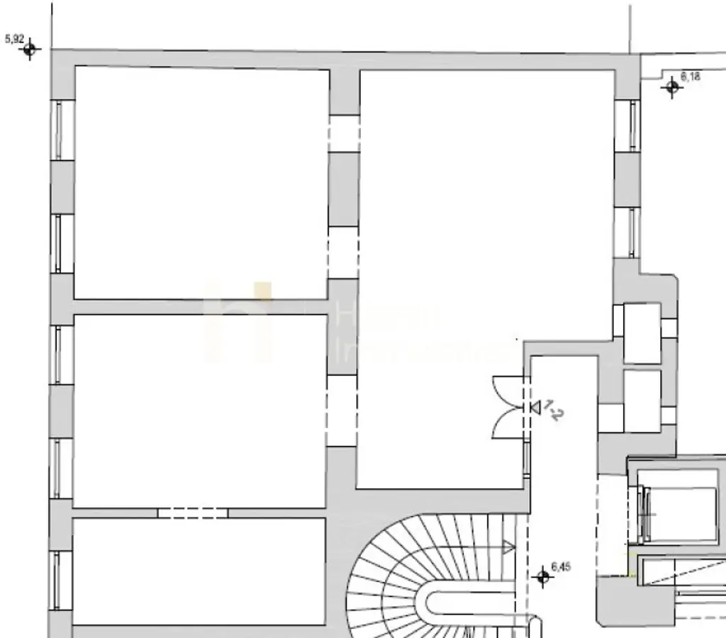 Grundriss Teilbereich Top 1–2 – Lager, historische Planunterlage