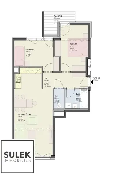 helle moderne 3 Zimmerwohnung mit traumhaften Blick über den Donaukanal