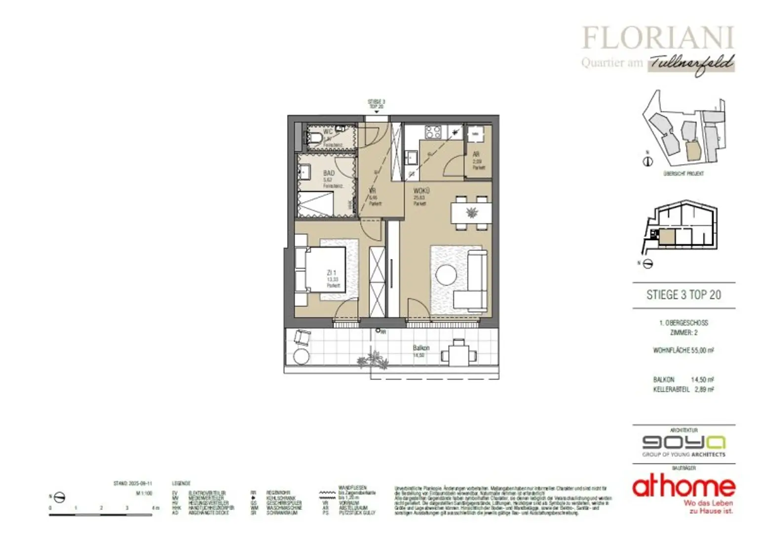 FLORIANI – Quartier am Tullnerfeld - Sonniger West Balkon für ihr Wohlbefinden - Durchdachtes Raumkonzept - Bahnhof in der Nähe