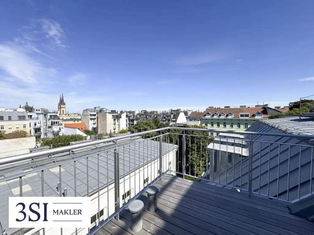 Traumblick! Urbanes Wohnen– 1,5-Zimmer-Juwel im 7. Bezirk mit riesiger Dachterrasse