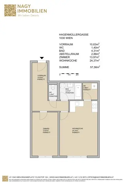 Ab 15. Dezember! Nahe U3! Zentrale 2-Zimmer-Wohnung inkl. Stellplatz zu vermieten!