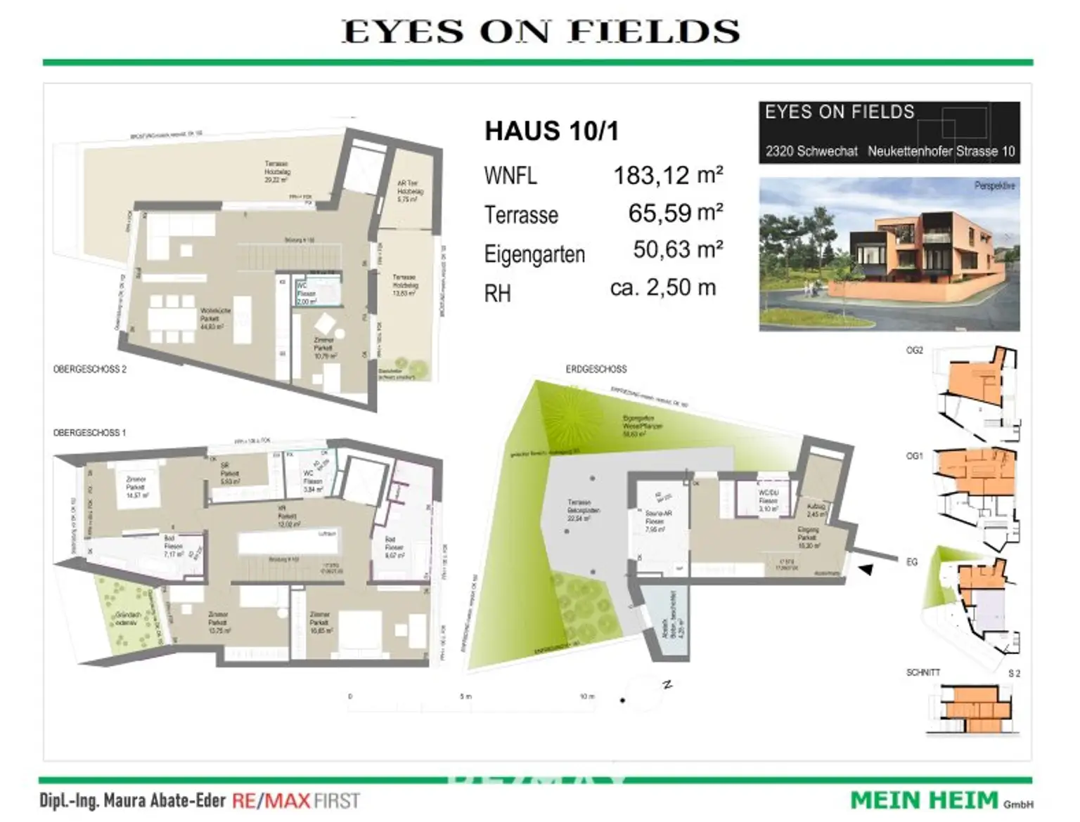Erstbezug-Doppelhaushälften in Schwechat mit Luxus-Ausstattung und Panoramablick über den Felmeyergarten. Grünruhelage mit sehr guter Infrastruktur in Gehweite