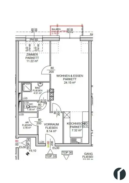Zentrale 2-Zimmer-Wohnung in Tulln