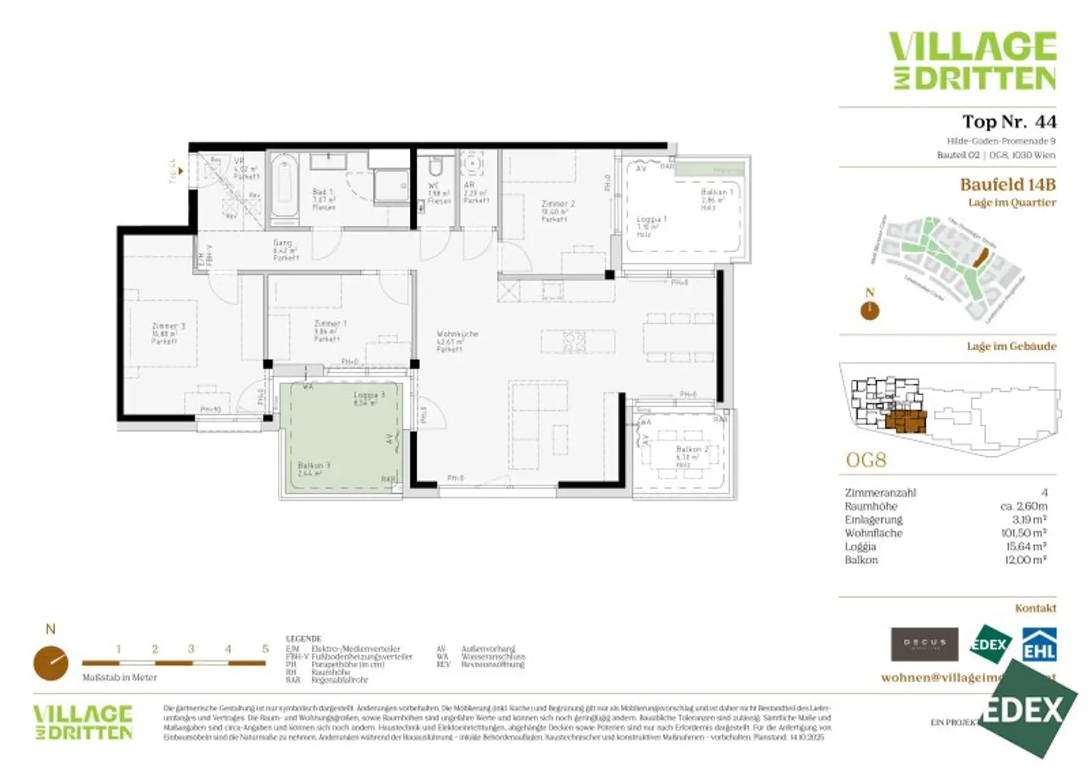 VILLAGE IM DRITTEN | BAUFELD 14B | 4-ZIMMER WOHNUNG MIT 3 FREIFLÄCHEN