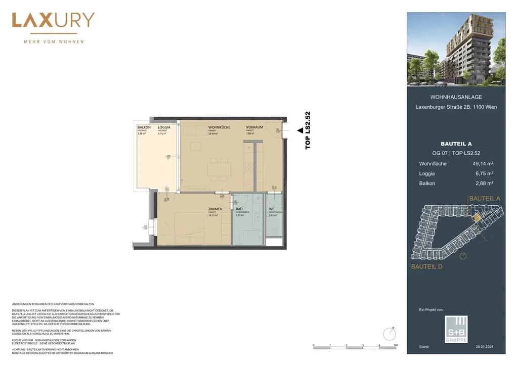 Bright 2-Room apartment overlooking green courtyard! Directly at the main train station: Commission-free + Completion in October