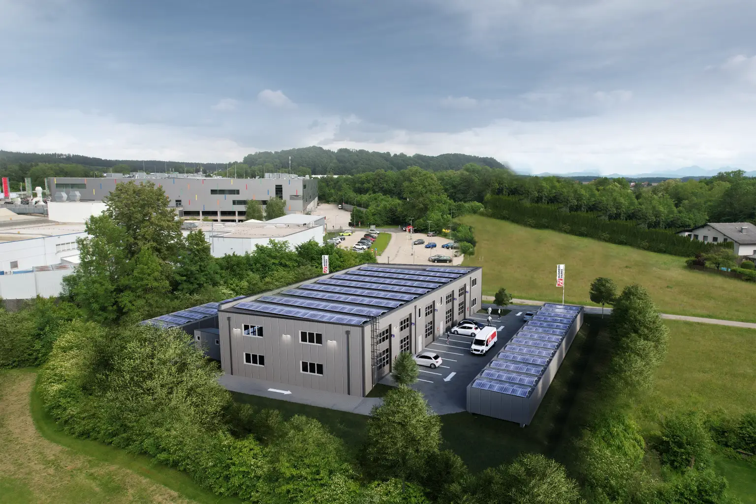 Betriebs-/Produktions- oder Lagerhallen mit Flächen von 63 - 117 m² zu verkaufen in Vöcklabruck / Nähe Varena (Top 01)