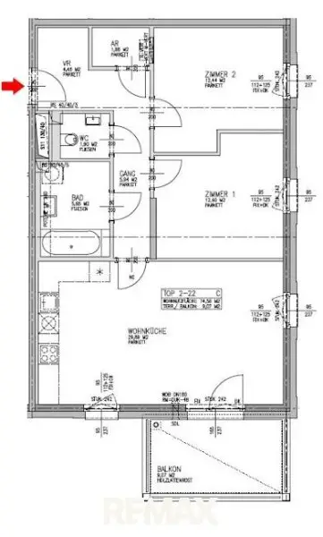 13. Plan Mietwohnung 1210 Wien