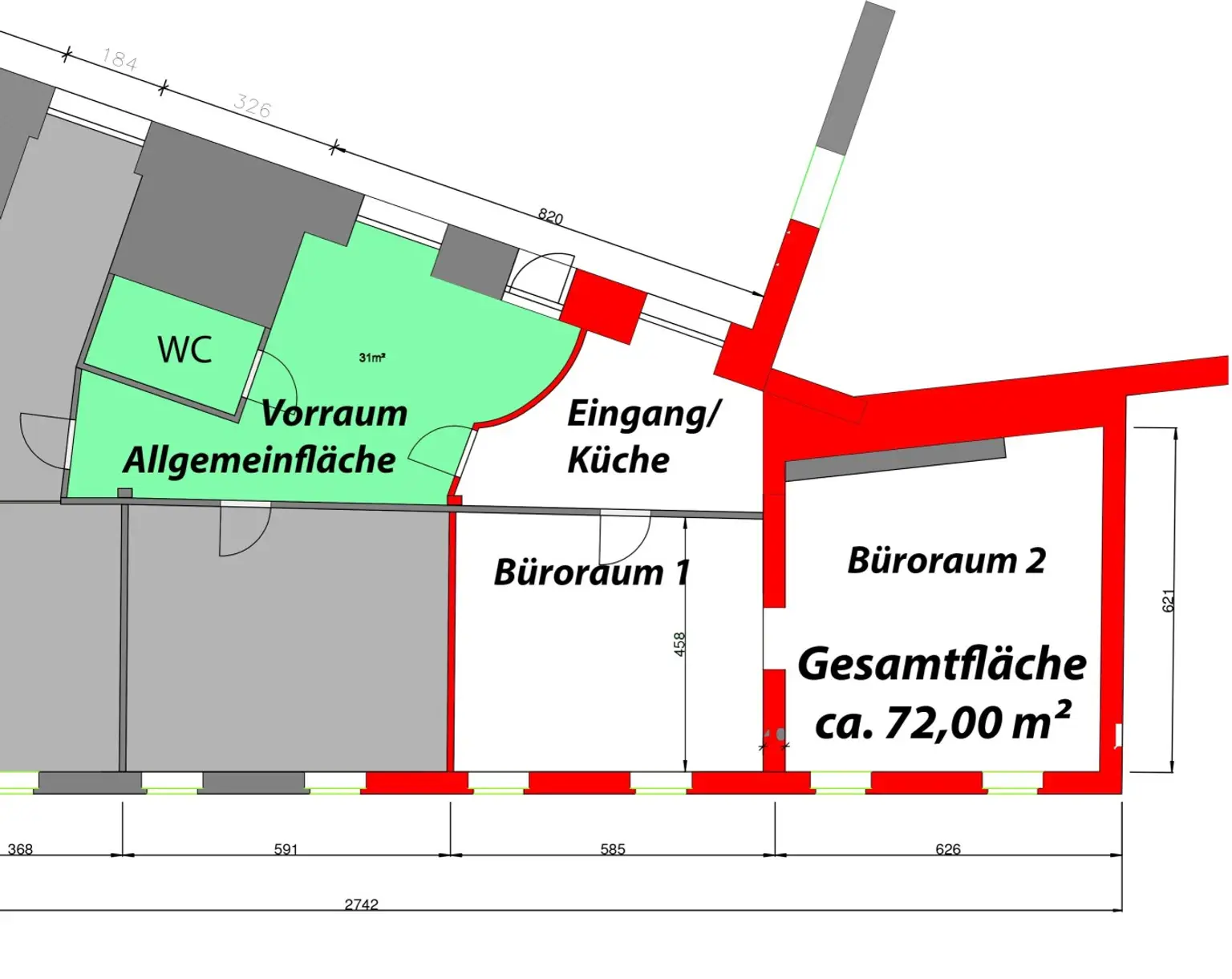 Neubaubüro 72 m² - Praxis - vielseitig nutzbar –in Schwertberg